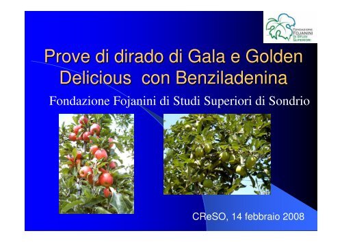 Prove di dirado di Gala e Golden Delicious con ... - InfoKeeper