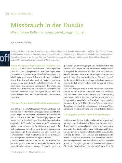 Missbrauch in der Familie und TastsinnstÃ¶rung - Bernard Lievegoed ...