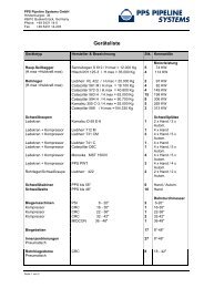 Geräteliste - PPS  Pipeline Systems GmbH