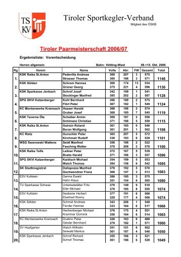 Tiroler Paarmeisterschaft - Tskv.at