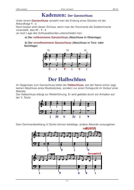 Der Halbschluss Hs Pians