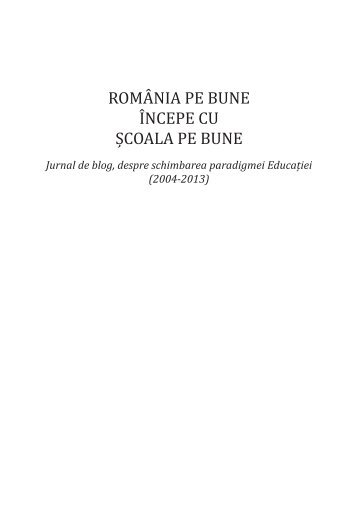 România pe bune începe cu Școala pe bune