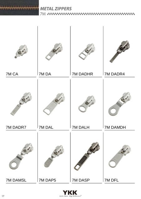 Sliders Catalogue - YKK Zippers - YKK Asian Group
