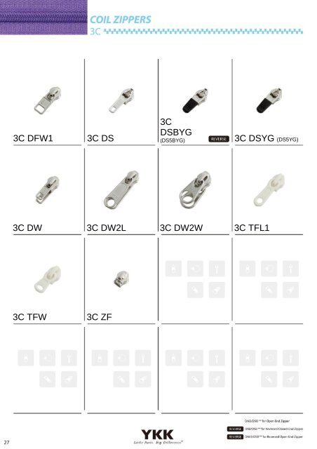 Sliders Catalogue - YKK Zippers - YKK Asian Group