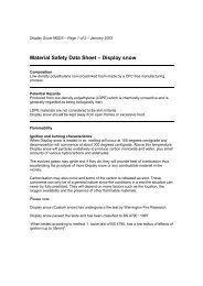 Material Safety Data Sheet â Display snow