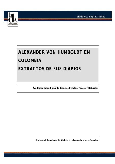 portada Alexander Von Humboldt - Comunidad Andina