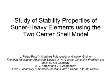 Study of Stability Properties of Super-Heavy Elements using the Two ...