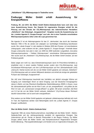 Heliotherm Kompetenzpartner MÃ¼ller GmbH erhÃ¤lt Auszeichnung