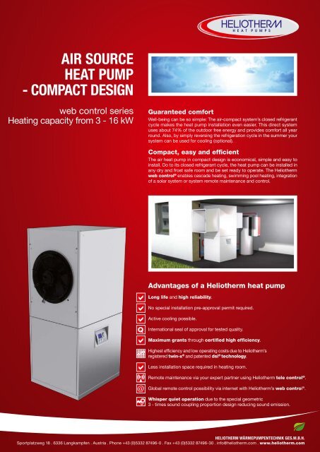 Leaflet air source heat pump compact design - Heliotherm ...