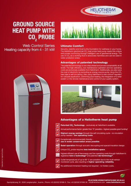 Ground source heat pump with co2 probe - Heliotherm ...