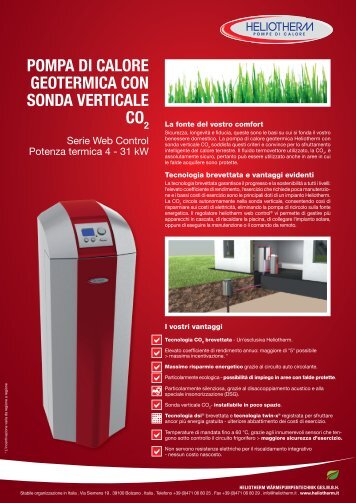 Pompa di calore geotermica con sonda verticale al CO2 - Heliotherm