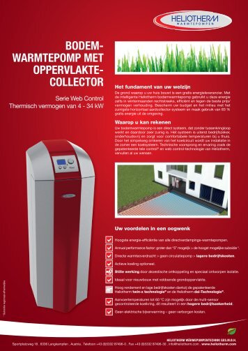 bodem- warmtepomp met oppervlakte- collector - Heliotherm ...