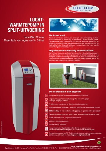 Prospectus luchtwarmtepomp in split uitvoering - Heliotherm ...