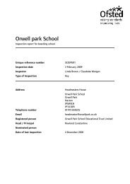 Ofsted Boarding Inspection Report 2009 - Orwell Park School