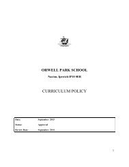 CURRICULUM POLICY - Orwell Park School