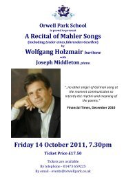 A Recital of Mahler Songs Wolfgang Holzmair baritone Friday 14 ...