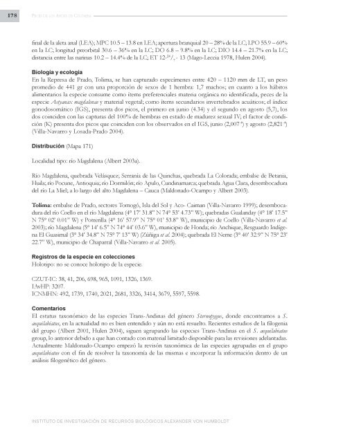 PECES DE LOS ANDES DE COLOMBIA - Instituto de InvestigaciÃ³n ...