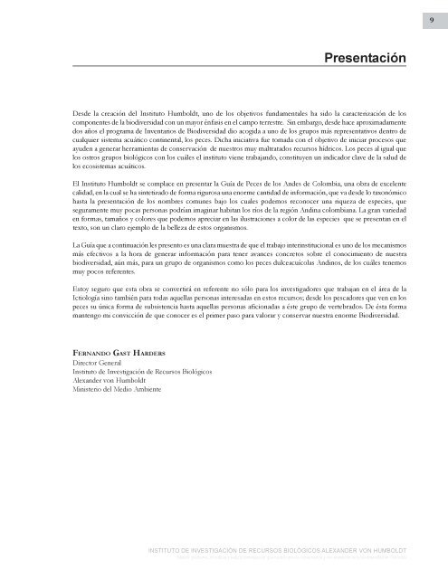 PECES DE LOS ANDES DE COLOMBIA - Instituto de InvestigaciÃ³n ...