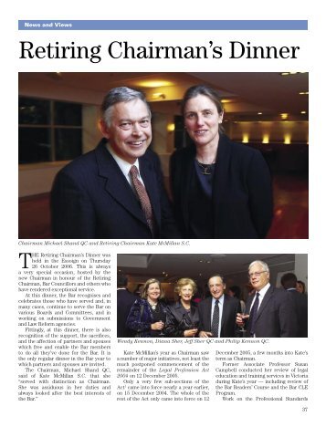 Retiring Chairman's Dinner - Victorian Bar