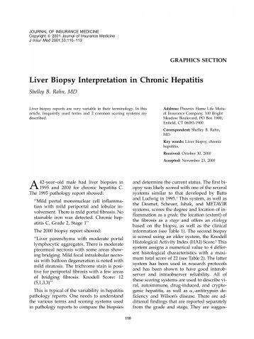Liver Biopsy Interpretation in Chronic Hepatitis