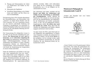 Montessori-Pädagogik in Sekundarstufe I und II - Maria Montessori ...