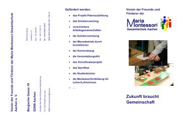 Flyer/Beitrittserklärung (als pdf) - Maria Montessori Gesamtschule