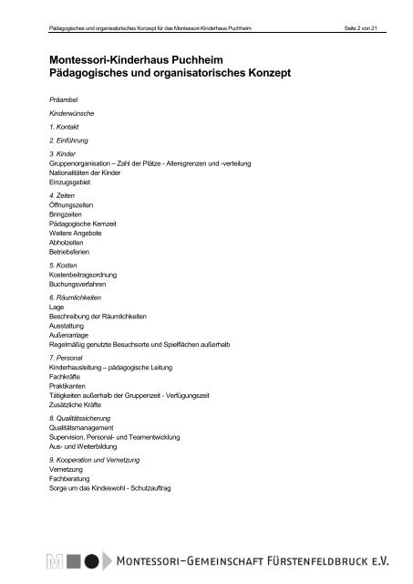 Pädagogisches und organisatorisches Konzept - Montessori ...