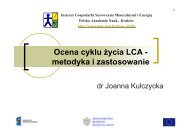 Ocena cyklu życia LCA - metodyka i zastosowanie -  Instytut ...