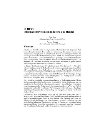 IS-IH'04: Informationssysteme in Industrie und Handel Vorwort