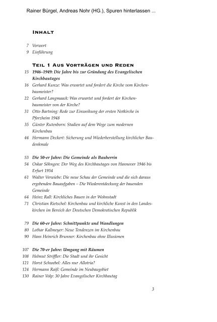 Inhalt Teil 1 Aus Vorträgen und Reden - Andreas Nohr