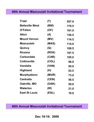 40th Annual Mascoutah Invitational Tournament ... - Illinois Matmen