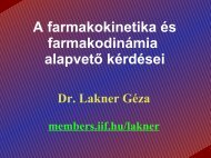 A farmakokinetika Ã©s farmakodinÃ¡mia alapvetÅ kÃ©rdÃ©sei