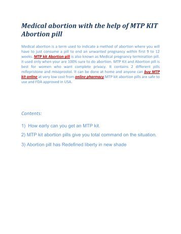 Purchase Abortion Pill (MTP kit) at an affordable price 