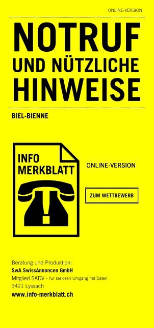 Infomerkblatt Biel-Bienne