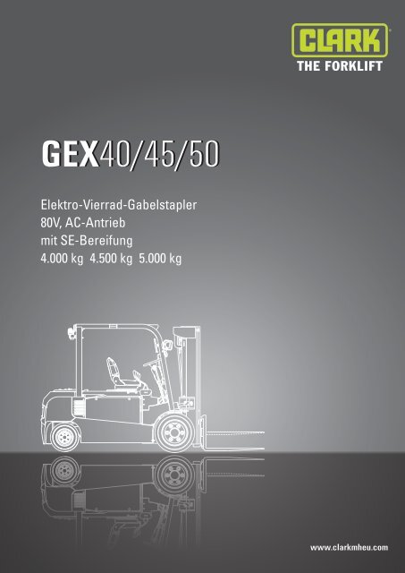 BERGER Clark Elektro Vierrad Gabelstapler GEX 40-45-50 Datenblatt