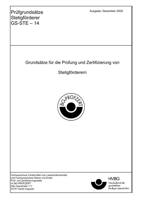 PrÃ¼fgrundsÃ¤tze StetigfÃ¶rderer GS-STE â 14 - Deine Haut