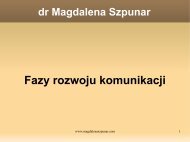 Fazy rozwoju komunikacji - Magdalena Szpunar