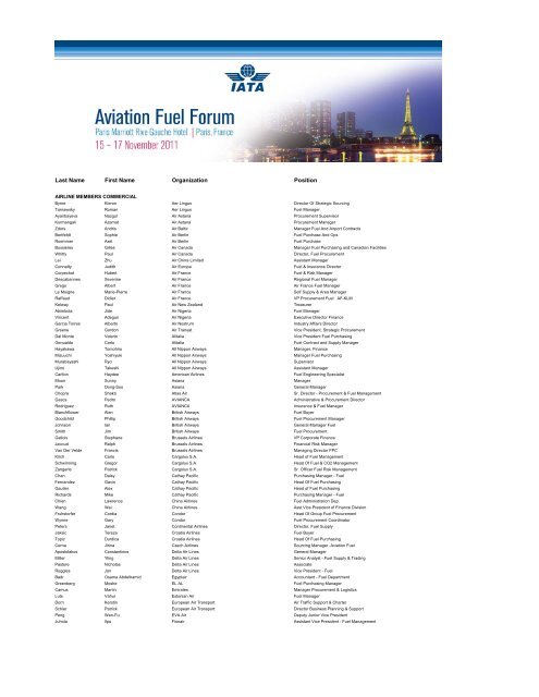 Onsite Final Delegate list - IATA