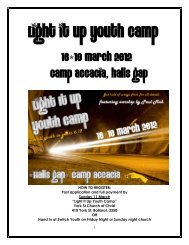 Light It Up Camp Application Form - York St Church of Christ