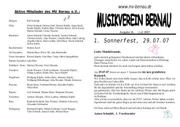 1. Sommerfest, 29.07.07 - Musikverein Bernau