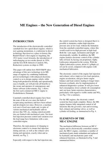 ME Engines Ã¢Â€Â“ the New Generation of Diesel ... - MAN Diesel & Turbo