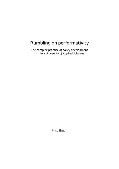 Rumbling on performativity_Frits Simon