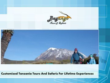 Customized Tanzania Tours And Safaris For Lifetime Experiences