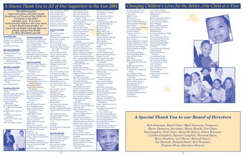 2004 Annual Report - Friends of the Children