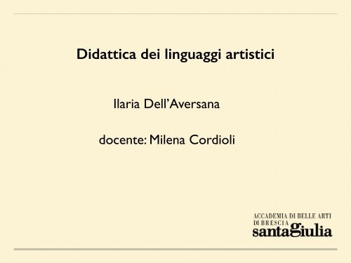 Didattica dei linguaggi artistici