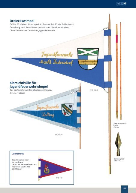 Fahnen Kössinger, Hauptkatalog IV