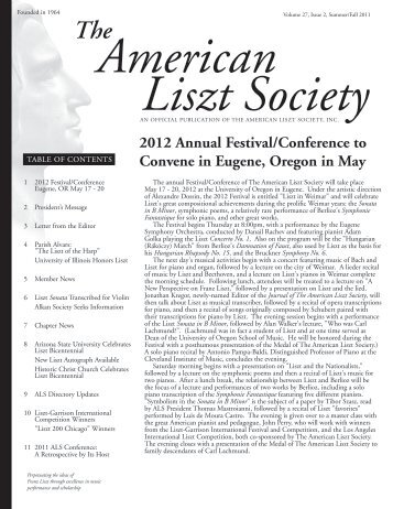 Member News - American Liszt Society