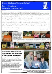 Term 1 Newsletter 2012-13 - Queen Elizabeth's Grammar School