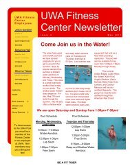 UWA Fitness Center Newsletter