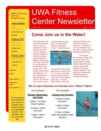 UWA Fitness Center Newsletter